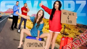 Varadas Y Asustadas: Intercambiando A Nuestras Hijastras Viajeras – (Stranded And Afraid: Trading Our Hitchhiker Stepdaughters) – DaughterSwap